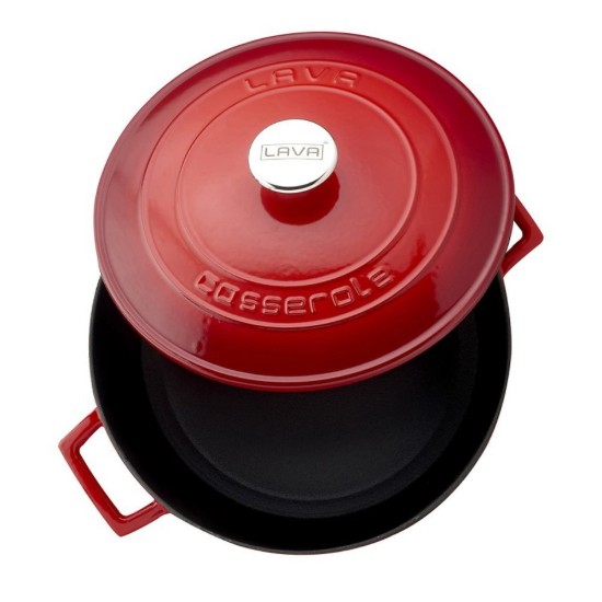 Steelpan, gietijzer, 28 cm, 6,7 l, serie "Folk", rood - merk LAVA