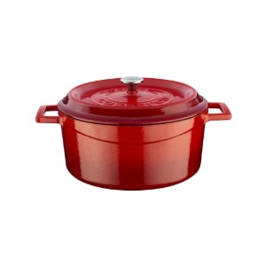 Saucepan, cast iron, 24 cm, "Trendy", red - LAVA brand