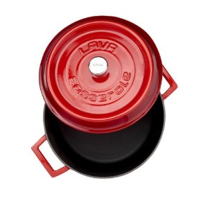 Saucepan, cast iron, 24 cm, "Trendy", red - LAVA brand