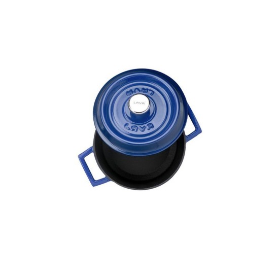Mini-saucepan, cast iron, 12cm/0.53L, "Trendy", Blue - LAVA