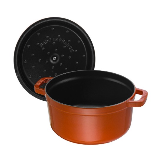 Gietijzeren Cocotte kookpot, 24 cm/3.8L, Cinnamon - Staub