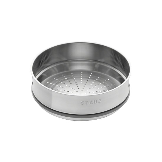 Cast iron Cocotte cooking pot, with steam cooking accessory, 26 cm/5.2L, Black - Staub