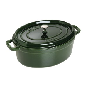 Oval Cocotte cooking pot, cast iron, 31cm/5.5L, Basil - Staub


