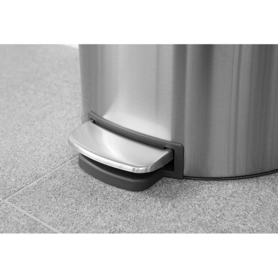 Prullenbak "Flatback Plus" met pedaal, 30 L, Mat Staal - Brabantia
