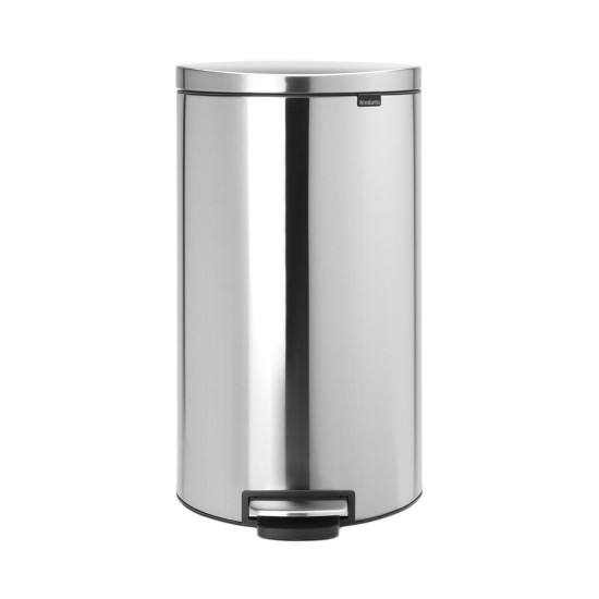 Prullenbak "Flatback Plus" met pedaal, 30 L, Mat Staal - Brabantia