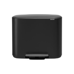 Pattumiera "Bo" con pedale, acciaio inox, 36 L, Nero opaco - Brabantia