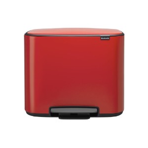 Pattumiera "Bo" con pedale, acciaio inox, 36 L, <<Passion Red>> - Brabantia