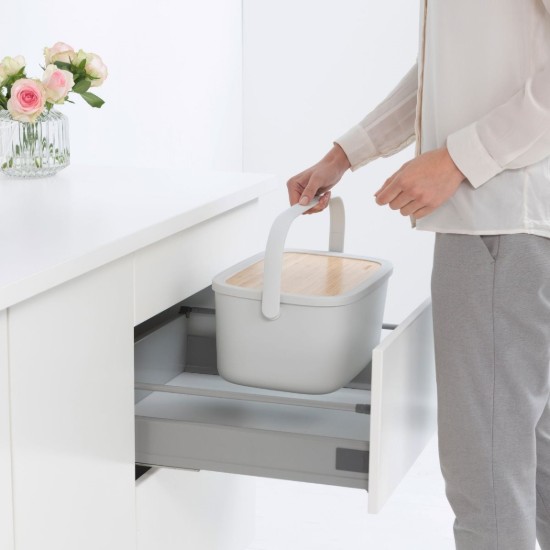Brooddoos met bamboe deksel, 25,5 x 39,5 cm, Lichtgrijs - Brabantia