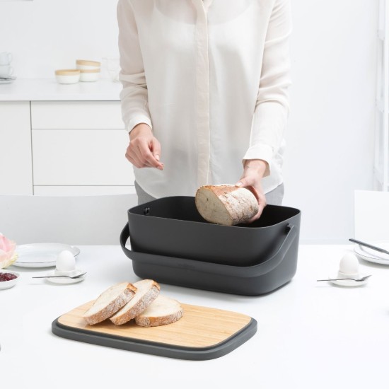 Brooddoos met bamboe deksel, 25,5 x 39,5 cm, Donkergrijs - Brabantia