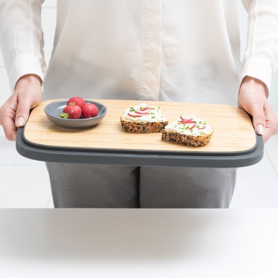 Brooddoos met bamboe deksel, 25,5 x 39,5 cm, Donkergrijs - Brabantia
