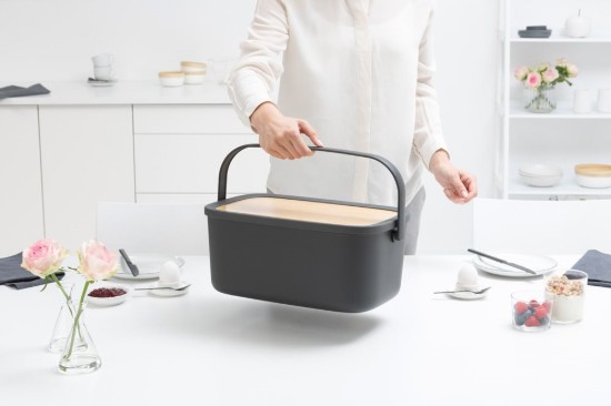 Brooddoos met bamboe deksel, 25,5 x 39,5 cm, Donkergrijs - Brabantia