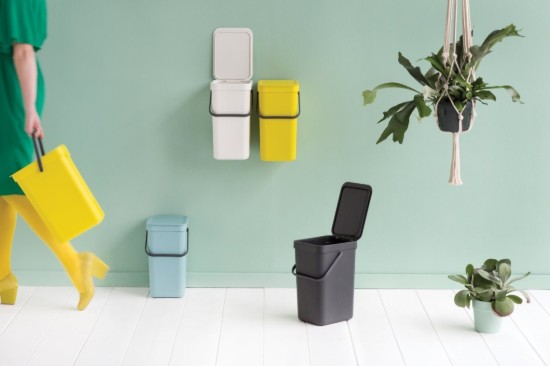 Mülleimer "Sort&Go", Kunststoff, 12 L, Grau - Brabantia