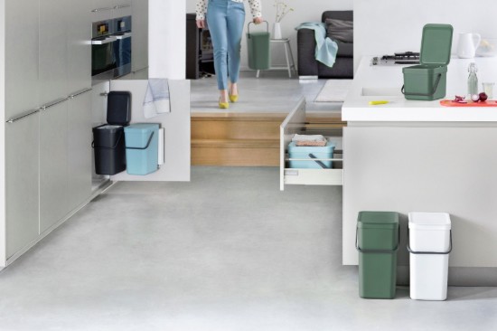 Mülleimer "Sort&Go", Kunststoff, 12 L, Grau - Brabantia