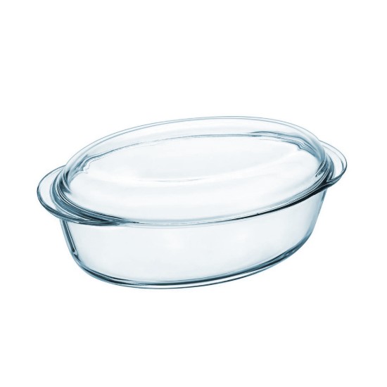 Oval dish with lid, made of heat-resistant glass, 3.1 L + 1 L, "Essentials" - Pyrex