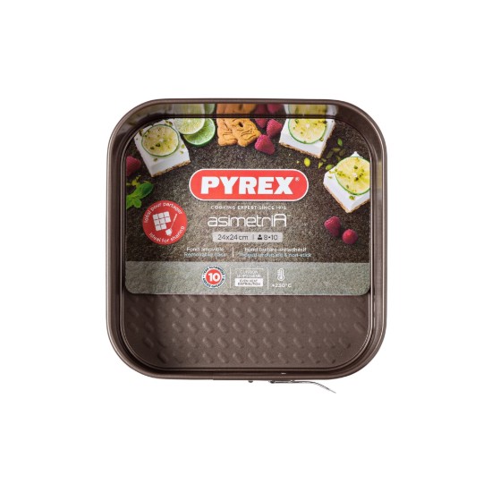 Vierkante bakvorm, met afneembare bodem, "ASIMETRIA", 24 cm, koolstofstaal - Pyrex