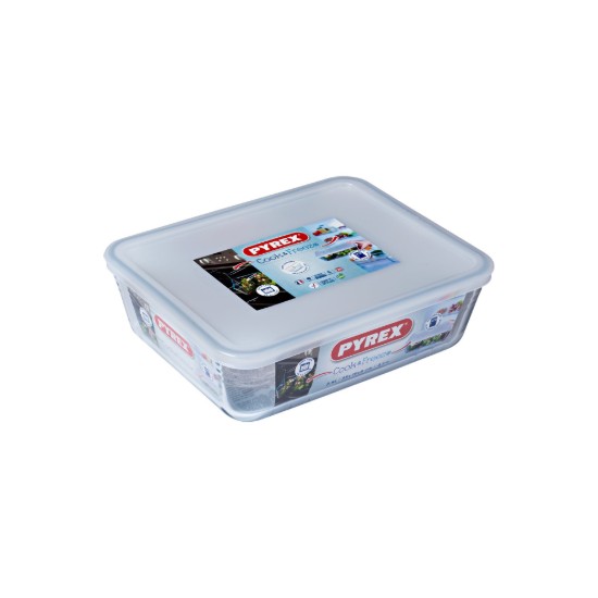 Recipiente rectangular para alimentos, con tapa de plástico, fabricado en vidrio resistente al calor "Cook & Freeze", 2,6 L - Pyrex