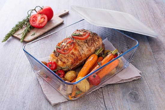 Set of 2 rectangular food containers, with lids, made of "Cook & Freeze" heat-resistant glass, 1.5L / 2.6 L - Pyrex