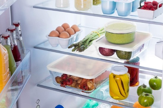 Set of 2 rectangular food containers, with lids, made of "Cook & Freeze" heat-resistant glass, 1.5L / 2.6 L - Pyrex