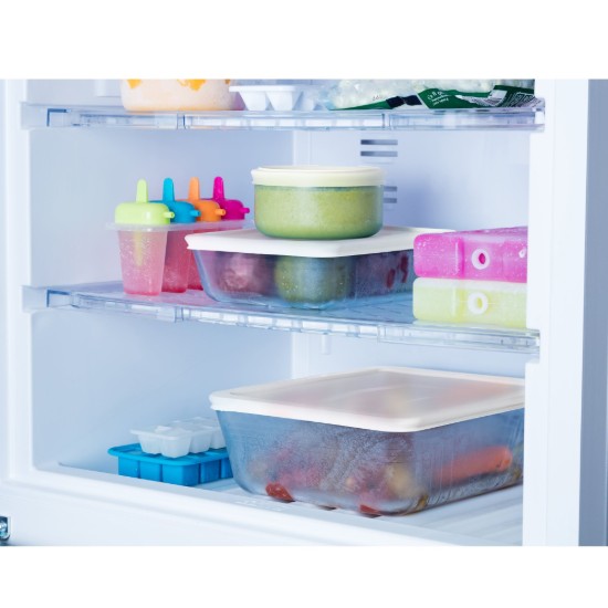 "Cook & Freeze" square food container, made of heat-resistant glass, 2 L, with plastic lid - Pyrex