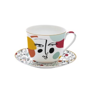 Porcelain cup and saucer, 400 ml, "Modernism" - Easy Life