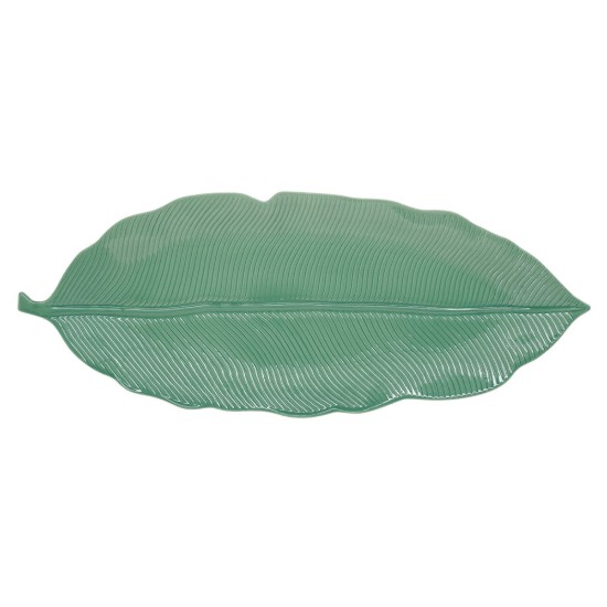 "Leaves Light Green" porcelain platter, 47 x 19 cm - Easy Life 
