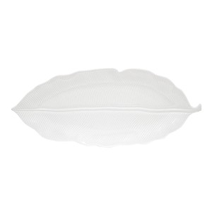 Piatto in porcellana "Leaves White", 39 x 16 cm - Easy Life 