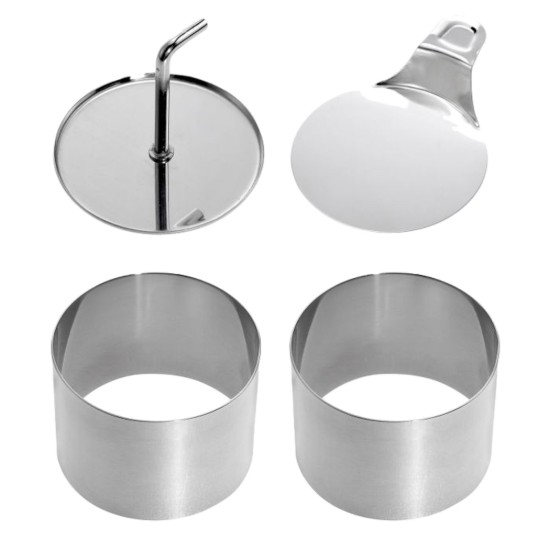 Set van 4 ronde rvs mallen, 7,5 cm - Westmark
