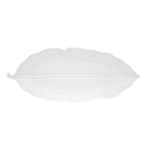 Piatto in porcellana "Leaves White", 39 x 16 cm - Easy Life 