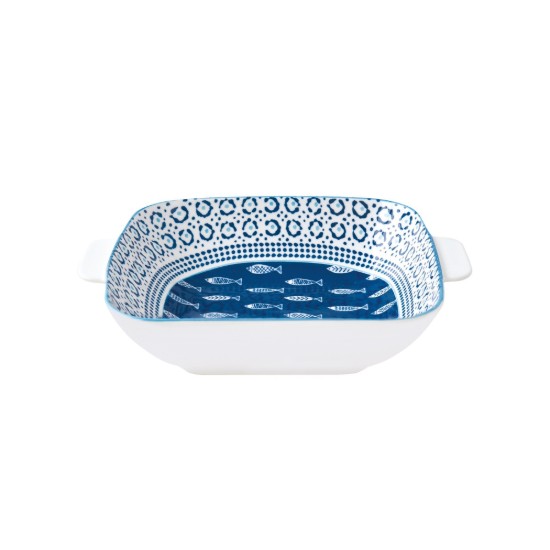 Porcelain bowl provided with handles, 26 x 21.5 cm, "Sea Shore" - Easy Life
