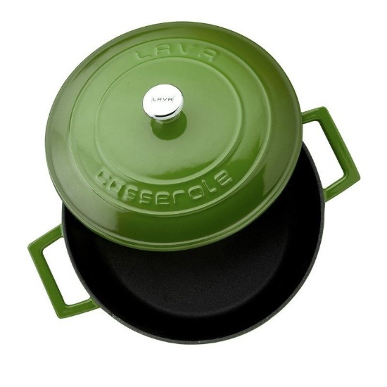 Casserole, fonte, 28 cm, "Folk", vert - Marque LAVA