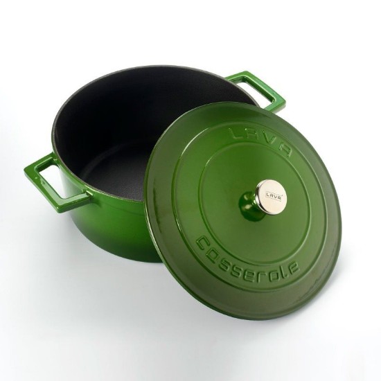 Casserole, fonte, 28 cm, "Folk", vert - Marque LAVA