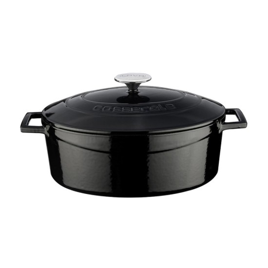 Casseruola ovale, ghisa, 29 cm, gamma "Folk", nero - marca LAVA
