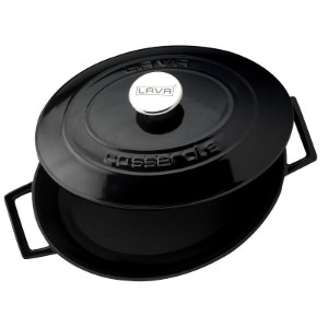 Casseruola ovale, ghisa, 29 cm, gamma "Folk", nero - marca LAVA