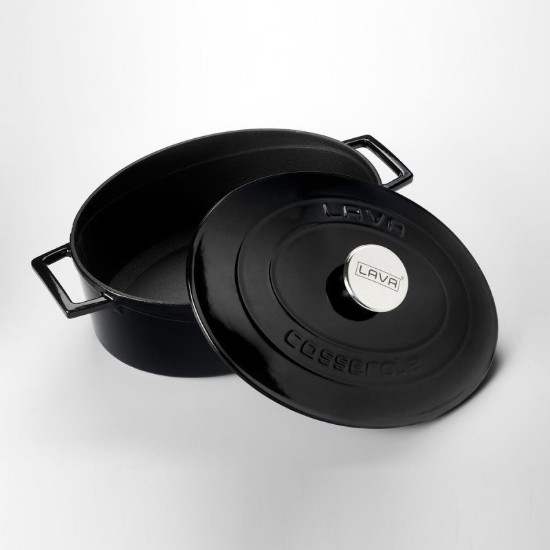 Casseruola ovale, ghisa, 29 cm, gamma "Folk", nero - marca LAVA