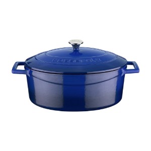 Casseruola ovale, ghisa, 29cm/4,7L, "Folk", Blu - LAVA