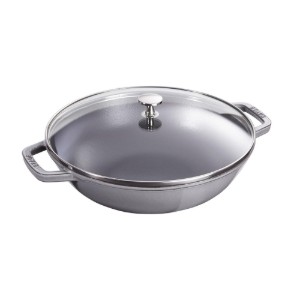 Wok pan, cast iron, 30cm, Graphite Grey - Staub