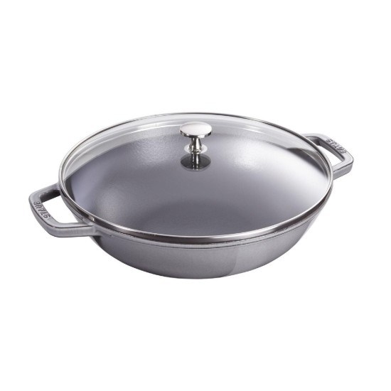 Wok pan, cast iron, 30cm, Graphite Grey - Staub