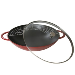  Wok pan, cast iron, 37 cm, Cherry - Staub