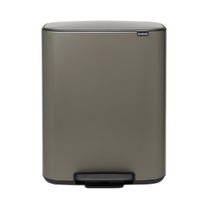 Pattumiera "Bo" con pedale, 60 L, acciaio inox, <<Platinum>> - Brabantia