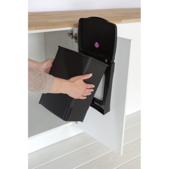 Inbouw prullenbak, kunststof, 10 L, Zwart - Brabantia