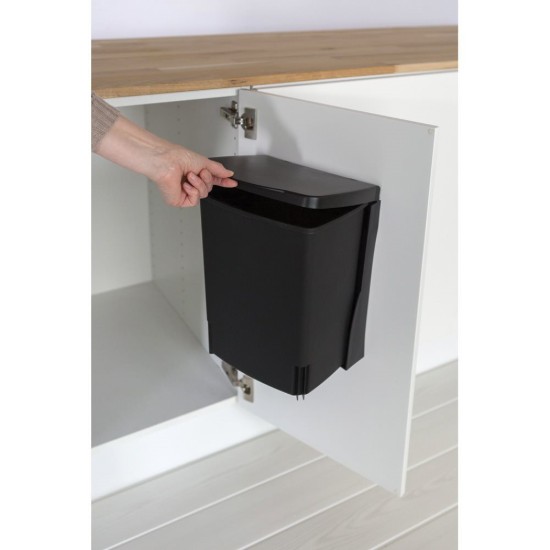 Inbouw prullenbak, kunststof, 10 L, Zwart - Brabantia