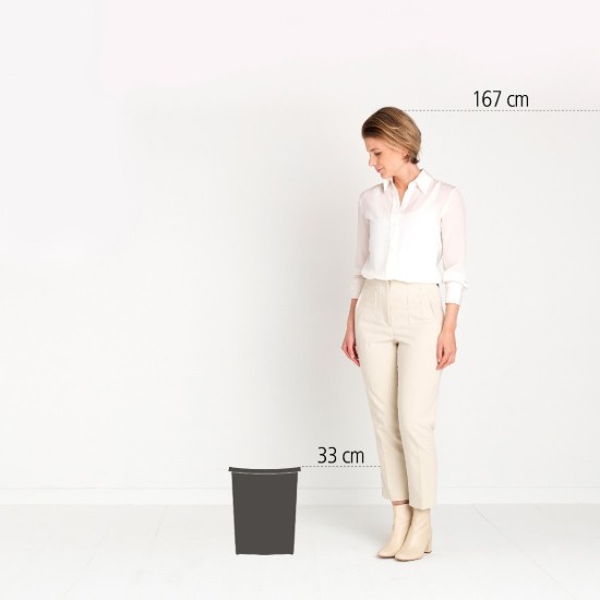 Inbouw prullenbak, kunststof, 10 L, Zwart - Brabantia