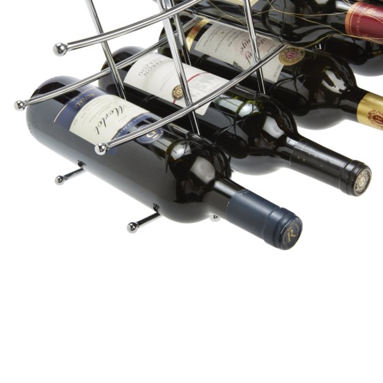 Portabottiglie per 15 bottiglie di vino, finitura cromata - RTA