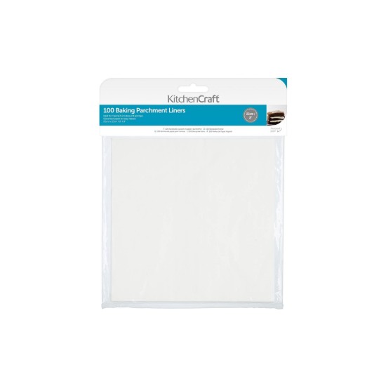 Set di carta da forno, 100 pezzi, 20 x 20 cm - di Kitchen Craft
