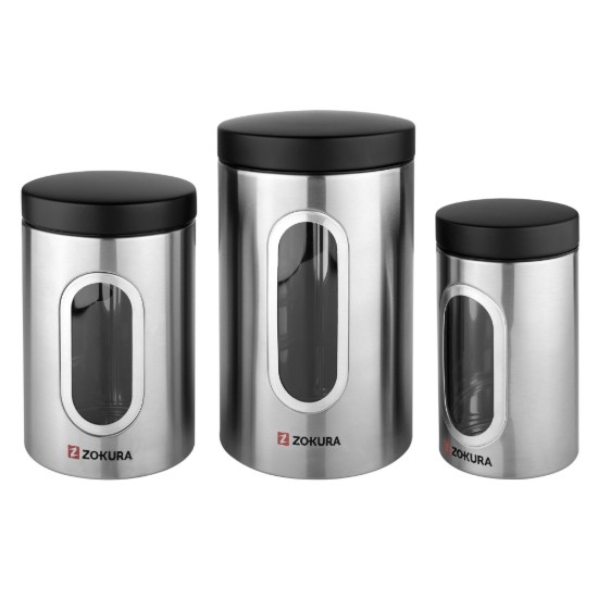 Set van 3 potten, roestvrij staal - Zokura