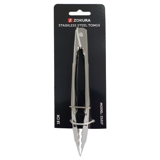 Barbecue mini-tongs, 18 cm, stainless steel - Zokura