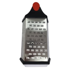 Grattugia a 6 lati e vassoio di raccolta, 23 cm, acciaio inox - Zokura