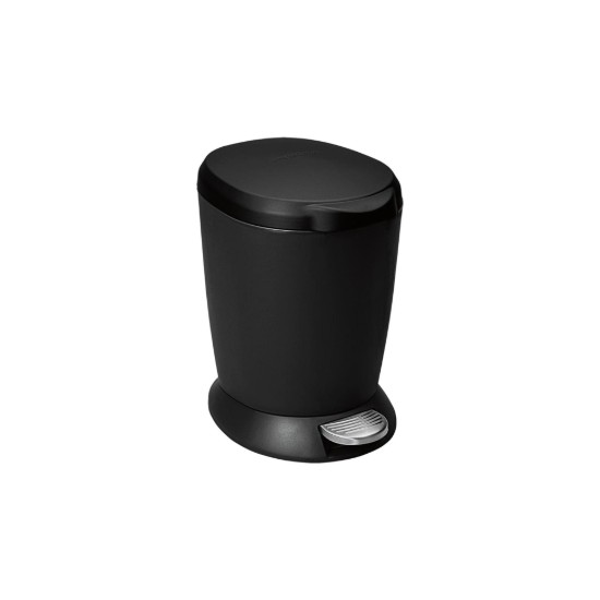 Pattumiera, rotonda, con pedale, 6 L, plastica, nera - simplehuman
