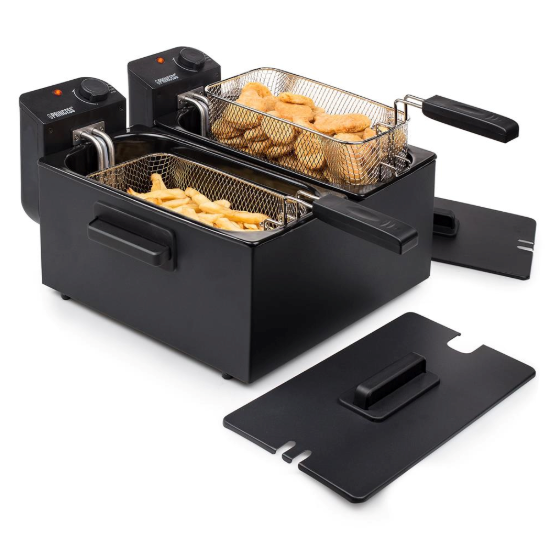 Friggitrice a 2 scomparti, 6 l, 2 x 1800 W, colore nero - Princess