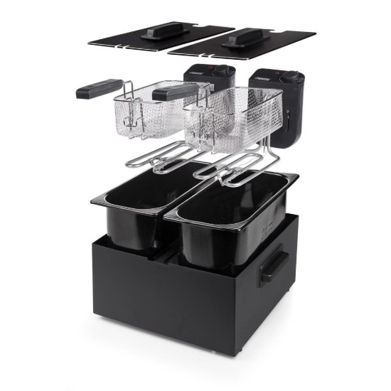 Friggitrice a 2 scomparti, 6 l, 2 x 1800 W, colore nero - Princess